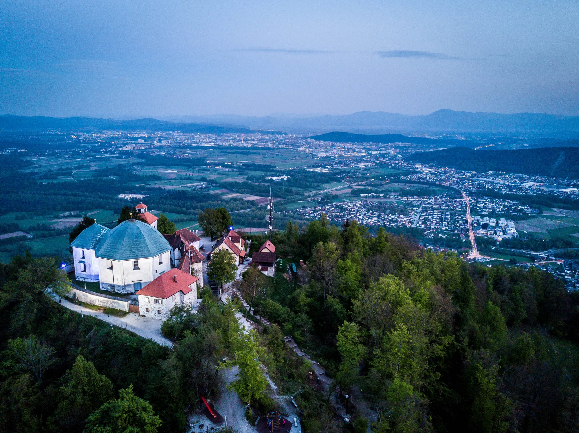 Ljubljana city and green landscape
